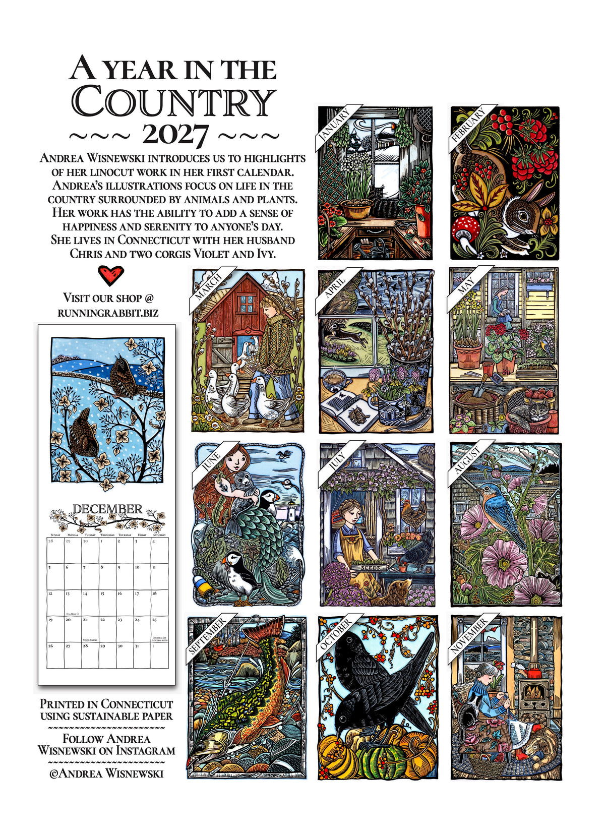 A Year in the Country Calendar