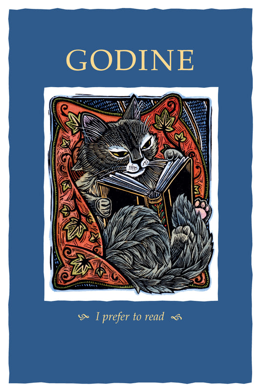 Cat poster: “I prefer to read”